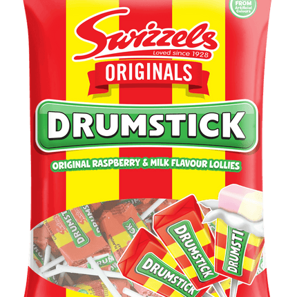 Swizzels Drumstick Original Raspberry & Milk Flavour Drumsticks 180g ( BB 31/07/2024 )