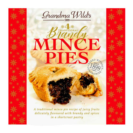 Gandma Wild's 4 Luxury Fruit Mince & Brandy Pies 250G ( BB 28/02/2026 Available 09th Dec )