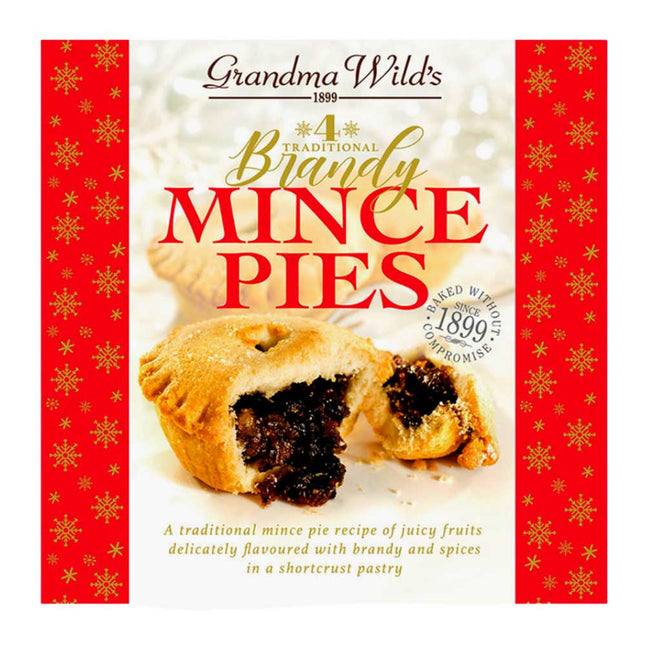 Gandma Wild's 4 Luxury Fruit Mince & Brandy Pies 250G ( BB 28/02/2026 Available 09th Dec )