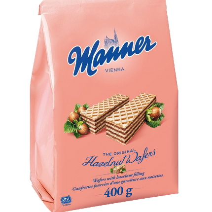 Manner Hazelnut Wafers Neapolitaner 400G ( BB 12/08/2025 )