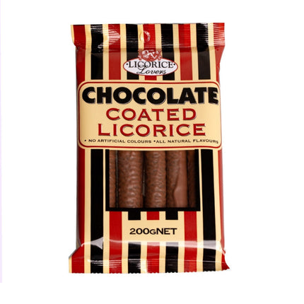 Licorice Lovers Chocolate Coated Licorice Sticks 200G ( BB 07/2024 )