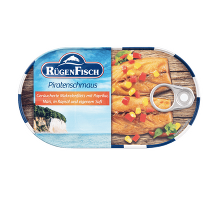 Rugen Fisch Pirat's Feast Smoked Mackerel Fillets 200G ( BB 31/12/24 )