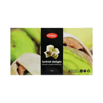 Sultan Sweets Turkish Delight Double Roasted Pistachio 350G ( BB 31/06/2026 )