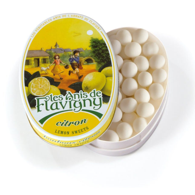 Les Anis De Flavigny Citron Lemon Flavoured Sweet Oval Tin 50G ( BB 06/2028 )