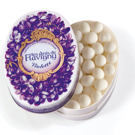 Les Anis De Flavigny Oval Tin Bonbons Violette Sweets 50G ( BB 06/2028 )