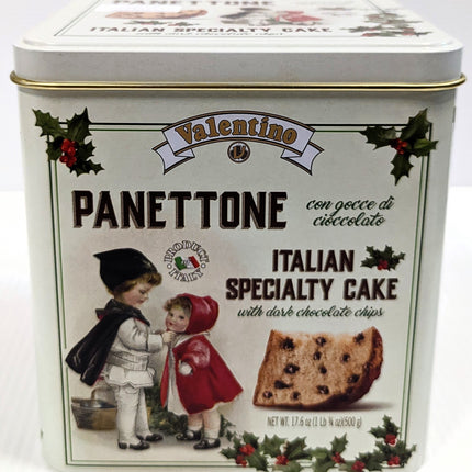 Valentino Panettone Dark Chocolate Chips Filled with Salted Caramel Cream in Tin 500G