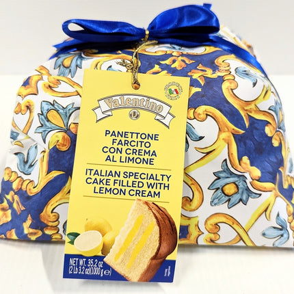 Valentino Panettone Filled with Lemon Cream Hand Wrapped 1Kg ( BB 30/08/2025 )