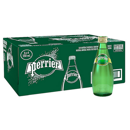 Perrier Sparkling Natural Mineral Water Glass Bottle 330ml ( BB 07/2026 )