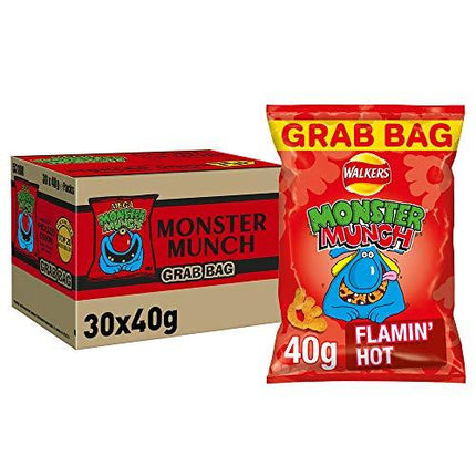 Monster Munch Sweet & Spicy Flaming Hot Grab Bag Grab Bag 40G ( BB 24/01/2026 )