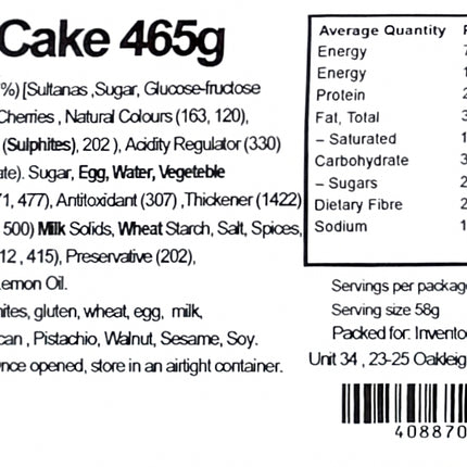 Light Fruit Cake 465G ( BB 31/05/2027 )