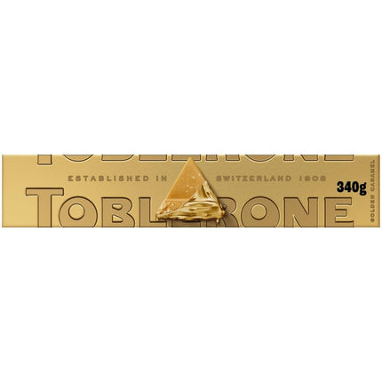 Toblerone Golden Caramel Milk Chocolate with Honey & Almond Nougat Large Gift Bar 340G ( BB 05/2026 )