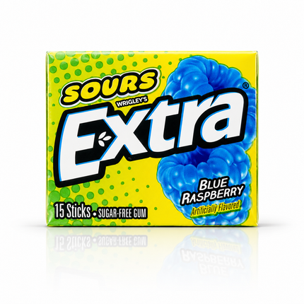 Wrigley's Extra Sour Blue Raspberry Flavour Chewing Gum ( BB 19/12/2026 )