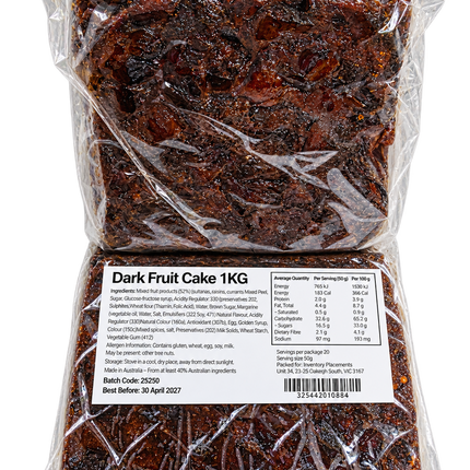 Dark Fruit Cake 1Kg ( BBD 30/04/2027 )