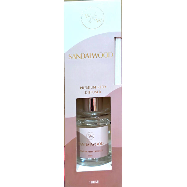 Wicks & Wax Premium Reed Diffuser Sandalwood 100ml