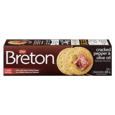Dare Breton Cracked Pepper & Olive Oil Crackers 200G ( BB 18/12/2025 )