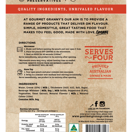 Gourmet Granny's Creamy Pepper Sauce 200G ( BB 29/04/2027 )