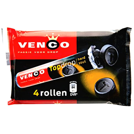Venco Topdrop Salted Licorice 4 Rolls 4 x 47G ( BB 25/03/2028 ) ☆ Buy 11 get 1 Free ☆