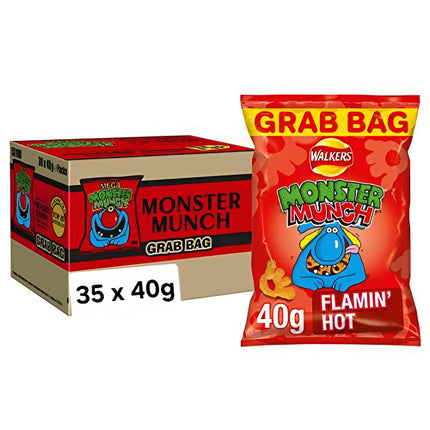 Monster Munch Sweet & Spicy Flaming Hot Grab Bag Grab Bag 40G ( BB 28/02/2026 )