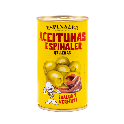 Espinaler Green Olives Stuffed with Anchov 350G ( BB 02/11/2028 )