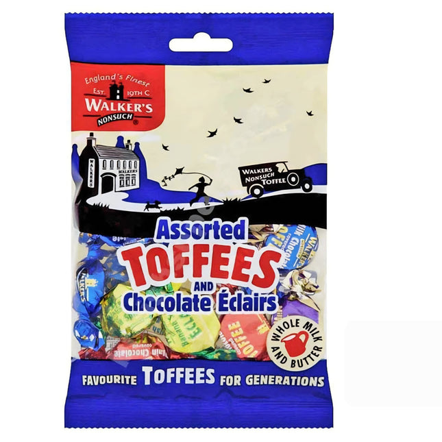 Walker's Assorted Toffees & Chocolate Eclairs 150G ( BB 08/01/2027 )