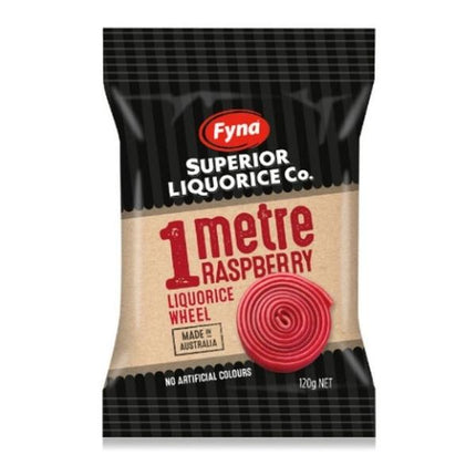 Fyna Raspberry Liquorice Wheel 1 Meter 120G ( BB 13/10/2026 )