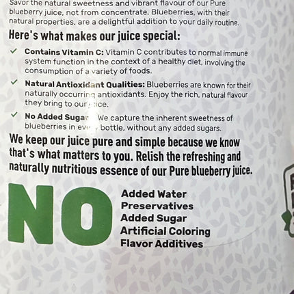 Juice Of Natures Goodness Blueberry Juice 1 Litre  ( BB 29/05/2027 )