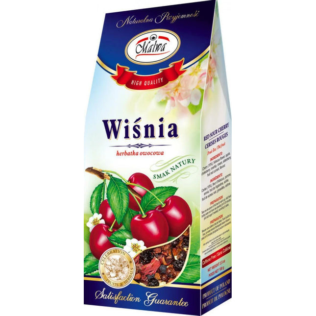 Malwa Wisnia Dried Fruit Coars Sour Cherry Tea 100G ( BB 30/03/2028 )