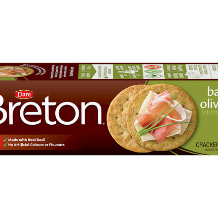 Dare Breton Cracked Basil & Olive Oil Crackers 200G ( BB 20/02/2026 )