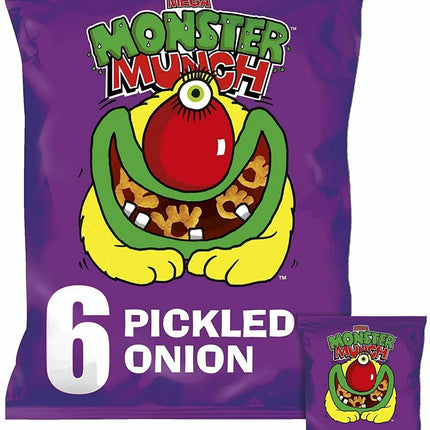 Walkers Monster Munch Pickled Onion 6 Packs Multipacks ( BB 11/07/2026 )