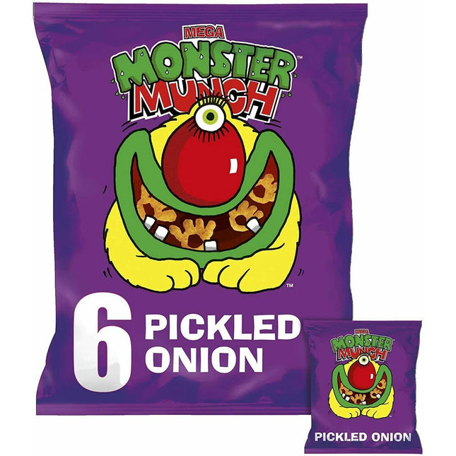 Walkers Monster Munch Pickled Onion 6 Packs Multipacks ( BB 11/07/2026 )