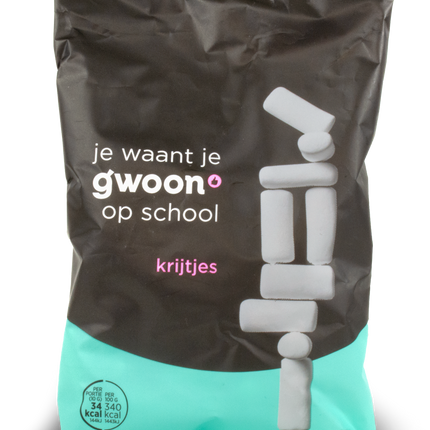 Gwoon Krijtes School White Chalk Liquorice Sticks 350G ( BB 10/03/2028 ) ☆ Buy 11 get 1 Free ☆