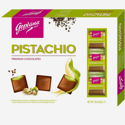 Goplana Milk Chocolate with Pistachio Filling Box 200G ( BB 30/01/2027 )