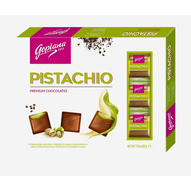 Goplana Milk Chocolate with Pistachio Filling Box 200G ( BB 30/01/2027 )