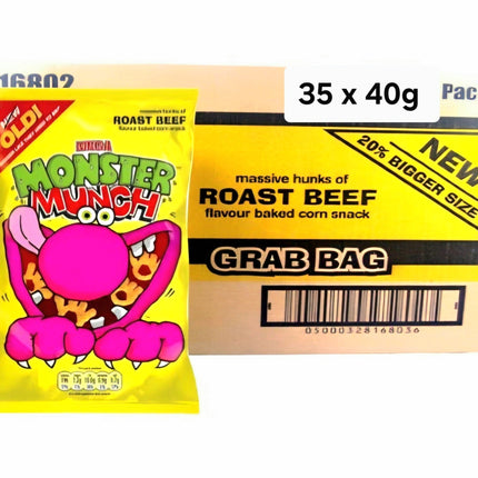 Walkers Monster Munch Roast Beef Grab Bag 40G ( BBD 10/10/2026 )