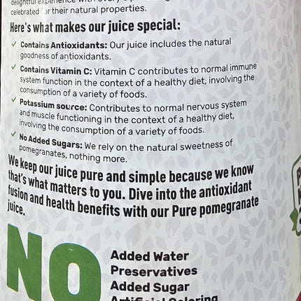 Juice Of Natures Goodness Pomegranate Juice 1 Litre  ( BB 29/05/2027 )