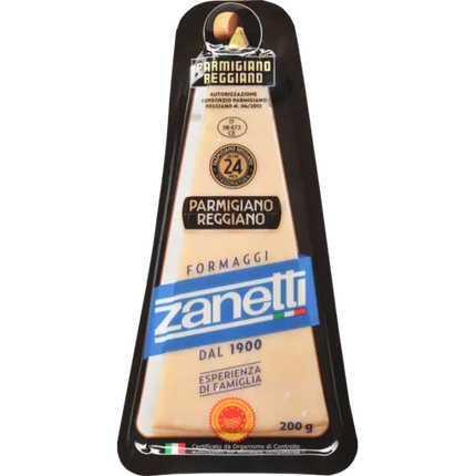 Zanetti Parmigiano Reggiano 200G ( BB 30/12/2026 ) Refrigerated Cheese not suitable for Shipping, pick-up in-store Only