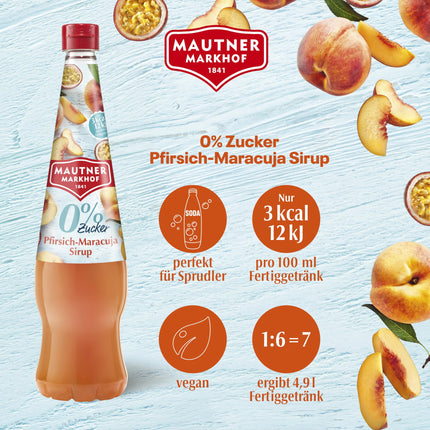Mautner Markhof Peach Syrup Zero Sugar 700ml ( BB 14/11/2026 )