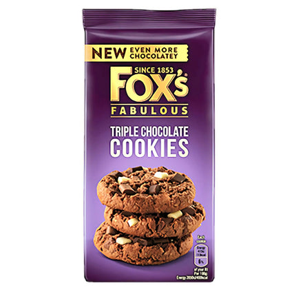 Fox's Fabulous Triple Chocolate Cookies 180G ( BB 28/03/2026 )