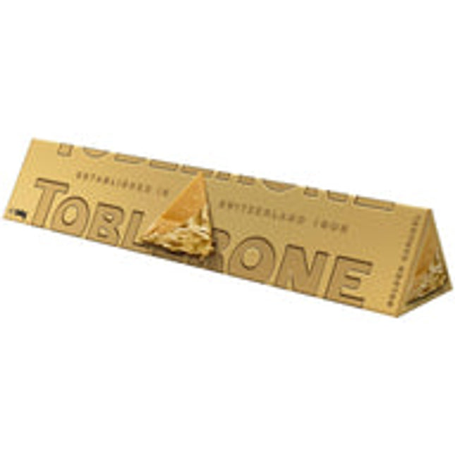 Toblerone Golden Caramel Milk Chocolate with Honey & Almond Nougat Large Gift Bar 340G ( BB 05/2026 )