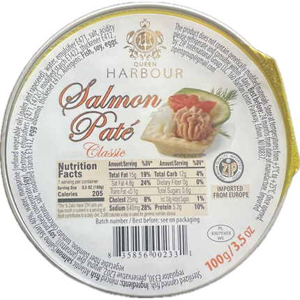 Queen Harbour Salmon Pate with Garlic 100G ( BB 16/06/2027 )