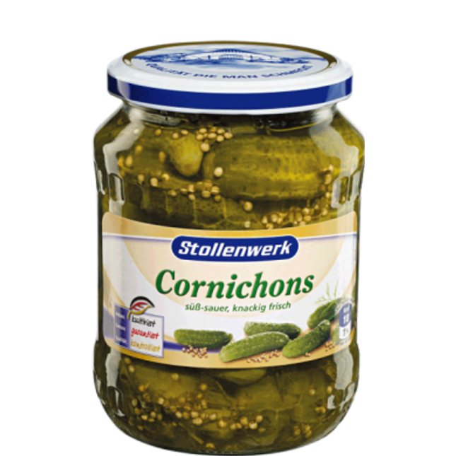 Stollenwerk Cornichons Gherkins 670G ( BB 30/06/2027 )