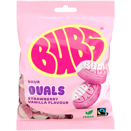 Swedish Bubs Sour Ovals Strawberry Vanilla Flavour Flavour Mix 90G ( BB 18/08/2026 )