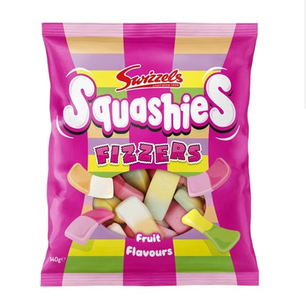 Swizzels Squashies Fizzers Fruit Flavours 140G ( BB 16/06/2027 )