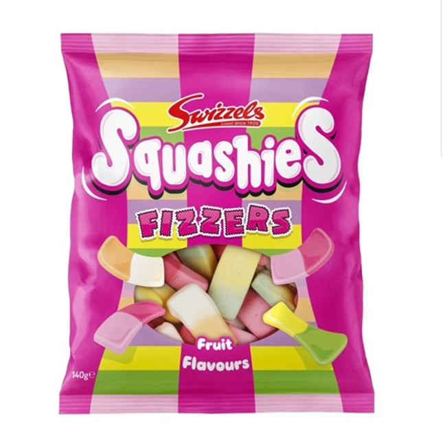Swizzels Squashies Fizzers Fruit Flavours 140G ( BB 16/06/2027 )