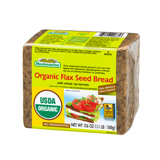 Mestemacher Organic Wholemeal Flaxseed Rye Bread 500G ( BB 01/10/2026 )