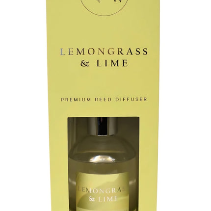 Wicks & Wax Premium Reed Diffuser Lemongrass & Lime  100ml