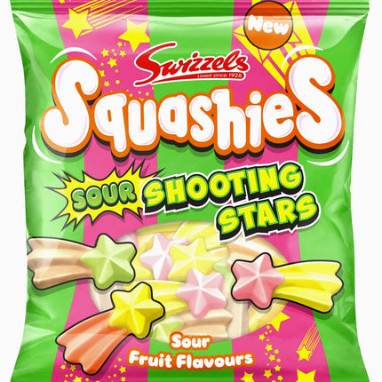 Swizzels Squashies Sour Shooting Stars Sour Fruit Flavours 100G ( BB 01/03/2027 )