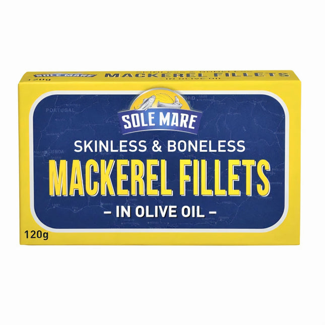 Sole Mare Skinless & Boneless Mackerel Fillets in Olive Oil 120G ( BB 30/03/2028 )