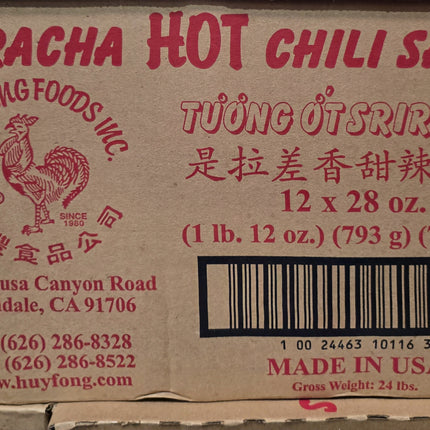 Huy Fong Sriracha Hot Chilli Sauce 740ML USA ( BB 30/06/2027 )