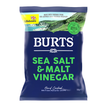 Burts Sea Salt & Malt Vinegar Potato Chips 150G ( BBD 27/03/2027 )